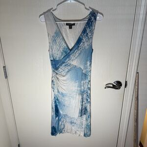 Tommy Bahama Wrap Lined Maxi Dress Medium Blue Sleeveless Vacation Summer